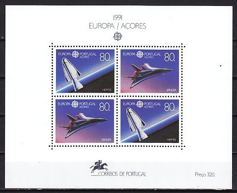 Portugal Azores, Scott cat. 396. Europa-Space sheet of 4. ^