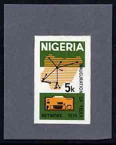 Nigeria 1975 Telex - imperf machine proof of 5k value (as...