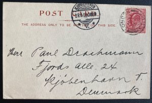 1903 London England Picture Postcard Cover To Copenhagen Denmark NW Railway