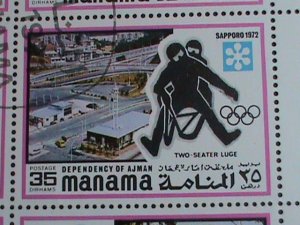 MANAMA STAMP-1972 WINTER OLYMPIC GAMES SAPPORO'72-JAPAN BLOCK OF 8 CTO VF