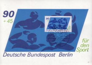   Berlin FDC on card Sc# 9NB170 Swimming L62