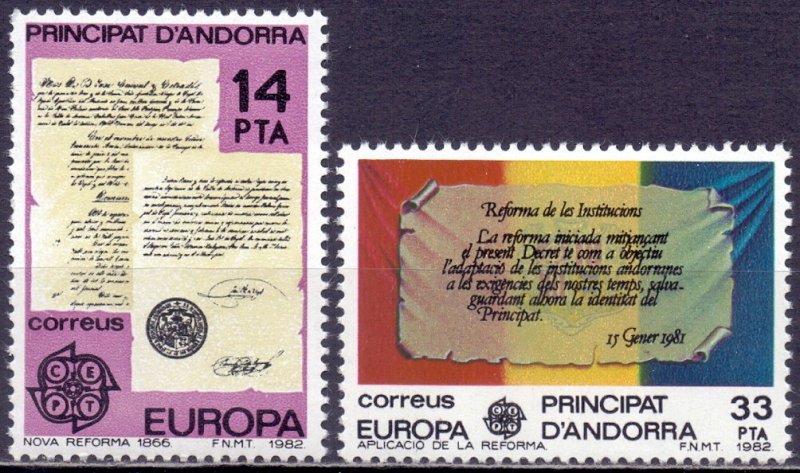 Andorra. 1982. 153-54. Antique Documents Europe. MNH.