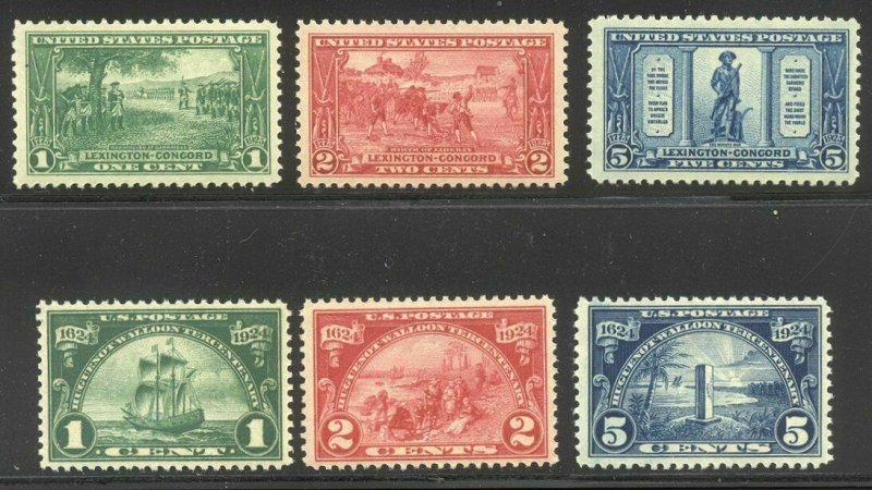 [M43]   US #614-616 & 617-619 MNH OG 1907 ~ ALWAYS FREE SHIPPING!!!