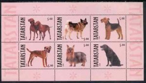 TATARSTAN - 1999 - Dogs #1 - Perf 6v Sheet - Mint Never Hinged - Private Issue