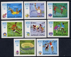 Ajman 1968 Mexico Olympics imperf set of 8 unmounted mint...