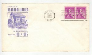 1958 Farnam ABE LINCOLN SCARCE BOTTOM BOOKLET PAIR FDC