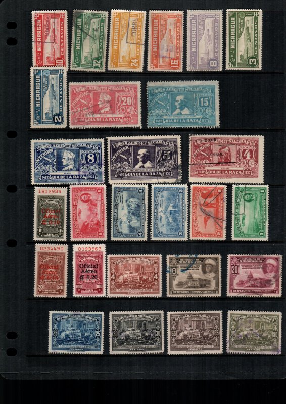 Nicaragua  27  diff used and mint lot collection