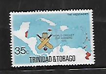 TRINIDAD & TOBAGO, 260, USED, MAP & CRICKET GAME