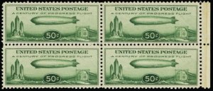 C18, Mint XF NH 50¢ Airmail Zeppelin Block of Four - Stuart Katz