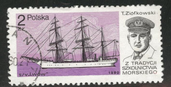 Poland Scott 2404 Used CTO favor canceled ship stamp 1980