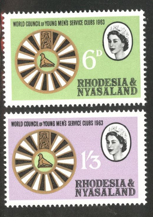 Rhodesia and Nyasaland Scott 189-90 MNH** QE2 set 1963