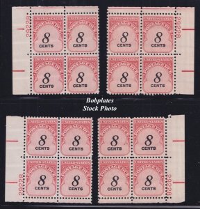 BOBPLATES #J96 Postage Due Matched Set Plate Block MNH DCV=$6~See Details for #s