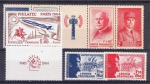 France Scott 1100, B147-B148, B152a Mint NH (Catalog Value $57.50)