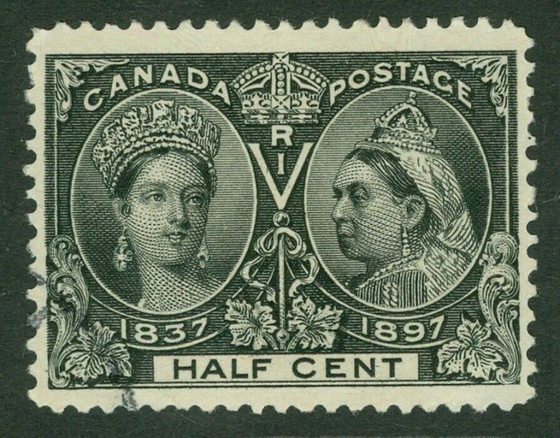 SG 121 Canada 1897. ½c black. Very fine used part CDS CAT £75