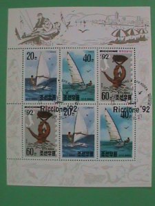 KOREA STAMP 1992  RICCIONE'92  YACHTS SAILING - CTO- NH S/S SHEET- #2  VERY RARE