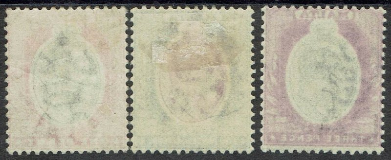 MALTA 1903 KEVII 1D 21/2D AND 3D WMK CROWN CA