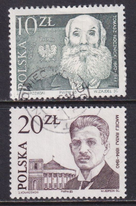 Poland 1985 Sc 2689-90 Tomasz Nocznicki Maciej Rataj Labor Movement Stamp Used