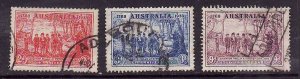 Australia-Sc#163-5-used set -Sydney Cove-1937-