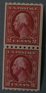 United States #411 Two Cent Washington Coil Pair MNH