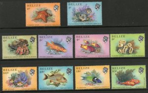 Belize 1984 Coral, Star Fish Crab Marine Life Mammal Sc 699-707,709 MNH #2922