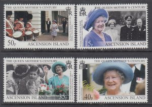 Ascension 736-739 Queen Mother MNH VF