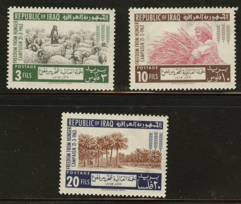 IRAQ Scott 333-335 MH* 1963 FAO freedom from hunger set