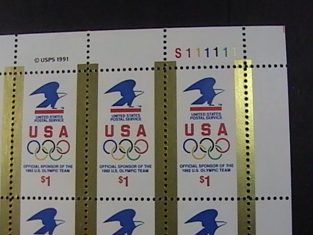U.S.# 2539-MINT NEVER/HINGED--PANE OF 20---$1.00---OLYMPICS---1991