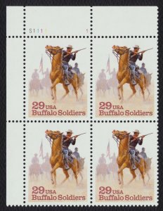 #2818 29c Buffalo Soldiers, Plate Block [S1111-1 UL] **ANY 5=FREE SHIPPING**