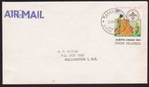 COOK IS 1983 Cover to New Zealand - RAKAHANGA cds - 36c Scouts.............A7921