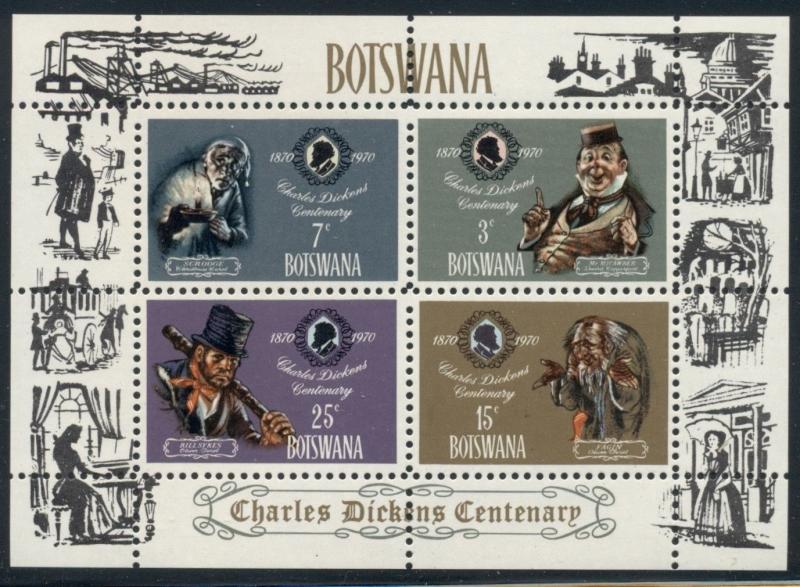 Botswana Scott #65a MNH S/S Charles Dickens Centenary CV$5+