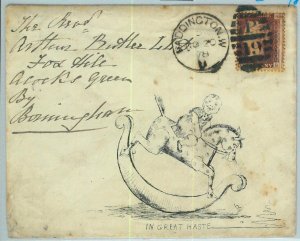 BK0687 - GB - POSTAL HISTORY - 1 Penny PERF on Illustrated COVER 1878-