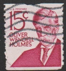SC# 1305E - (15c) - Oliver Wendell Holmes, perf 10 V, used coil single