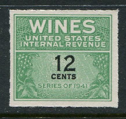 United States Wine Revenue #RE125 Mint No Gum As Issued