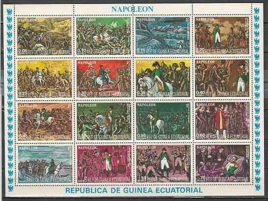 Equatorial Guinea, Mi cat. 7782-7797. Napoleon Bonaparte sheet. ^