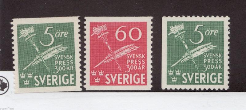 Sweden Sverige Sc# 360-62 * MH Svensk Press coat of arms stamps