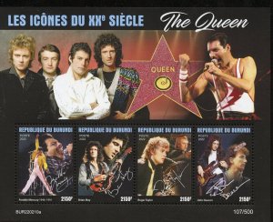 BURUNDI  2022 ICONS OF THE 20th CENTURY THE QUEEN FREDDIE MERCURY  SHT  MINT NH