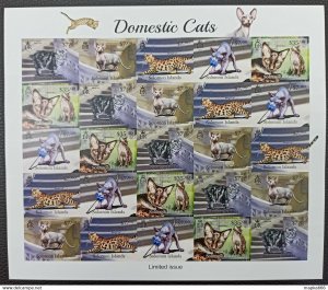 QW50 IMPERF 2013 SOLOMON ISLANDS CATS ANIMALS FAUNA #1646-50 ! UNIQUE SH MNH