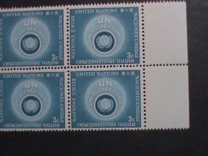 ​UNITED NATION-1957-SC#51-UN EMERGENCY FORCE BADGE -OFFICE NY MNH BLOCK VF