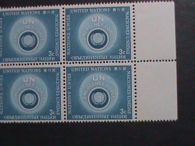 ​UNITED NATION-1957-SC#51-UN EMERGENCY FORCE BADGE -OFFICE NY MNH BLOCK VF