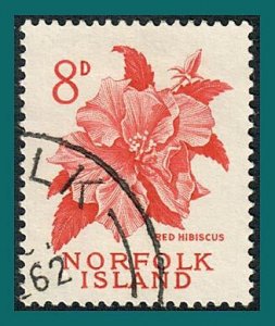 Norfolk Island 1960 Red Hibiscus Flower, used  #33,SG28