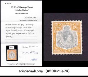 BERMUDA - 1938 12s6d PALE ORANGE ON CHLK SURFACE PAPER SG#120b - 1V MVLH