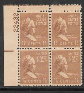 #805 MNH Plate Block