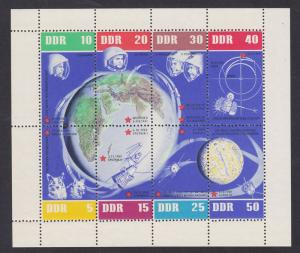 German Dem Rep Sc 634 MNH. 1962 Russian Vostok Space Souvenir Sheet, fresh, VF