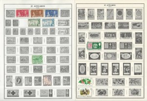 St Kitts Stamp Collection on 14 Scott & Harris Pages, JFZ