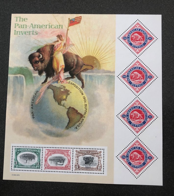 Us scott#3505 Pan American inverts souvenir sheet MNH