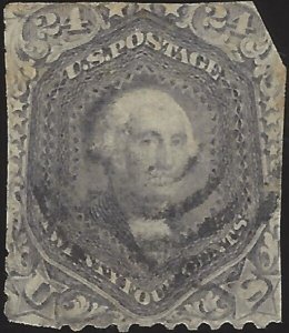 US Scott #78 Used Fine, 24c 1862 George Washington Stamp