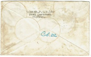 Nigeria 1937 Port Harcourt cancel on airmail cover to CZECHOSLOVAKIA