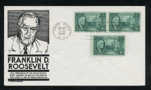 US 930 M=1E Franklin D. Roosevelt 1c C. Stephen Anderson cachet FDC UA