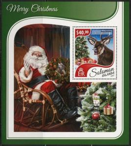 SOLOMON ISLANDS 2017  MERRY CHRISTMAS SANTA CLAUS  SOUVENIR SHEET MINT  NH