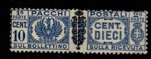 Italy Scott Q38 MH* Parcel Post stamp overprint between typical centering